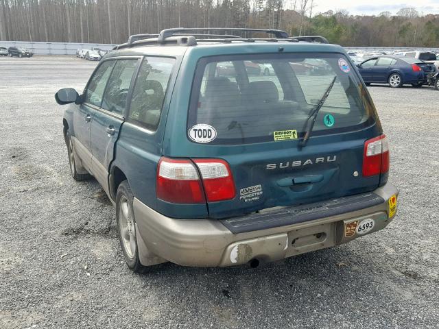 JF1SF65561H717929 - 2001 SUBARU FORESTER S GREEN photo 3