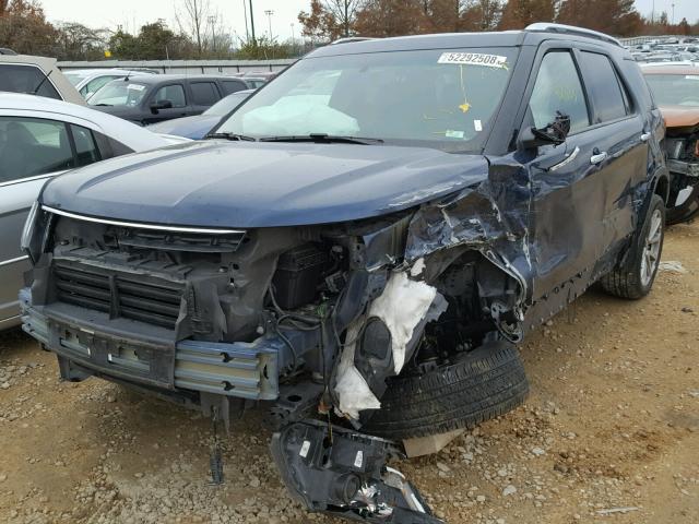 1FM5K8F88HGB80984 - 2017 FORD EXPLORER L BLUE photo 2