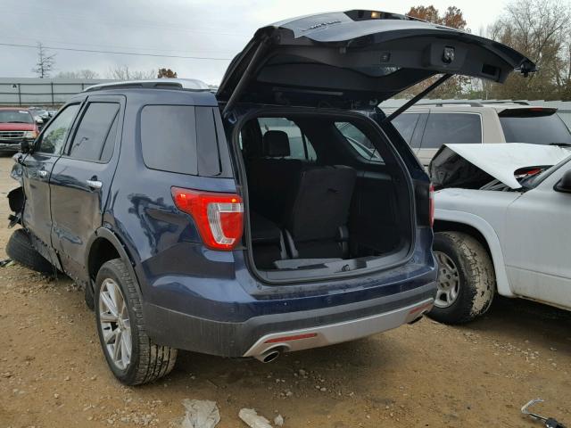 1FM5K8F88HGB80984 - 2017 FORD EXPLORER L BLUE photo 3