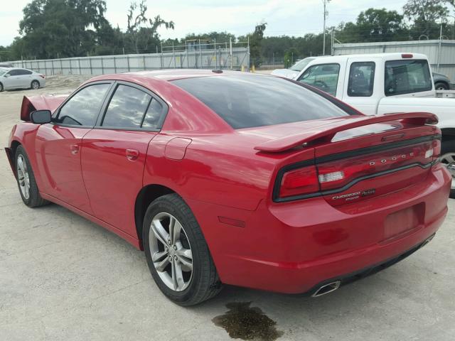 2C3CDXJG2DH571873 - 2013 DODGE CHARGER SX RED photo 3