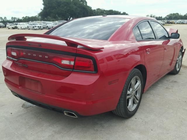 2C3CDXJG2DH571873 - 2013 DODGE CHARGER SX RED photo 4