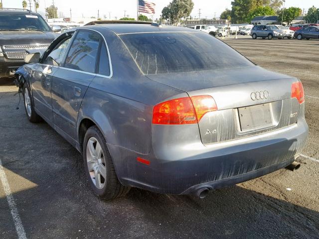 WAUAF78E76A296176 - 2006 AUDI A4 2 TURBO GRAY photo 3