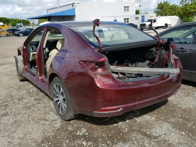 19UUB1F30FA017209 - 2015 ACURA TLX MAROON photo 3