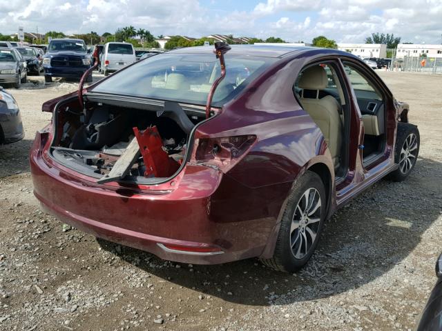 19UUB1F30FA017209 - 2015 ACURA TLX MAROON photo 4