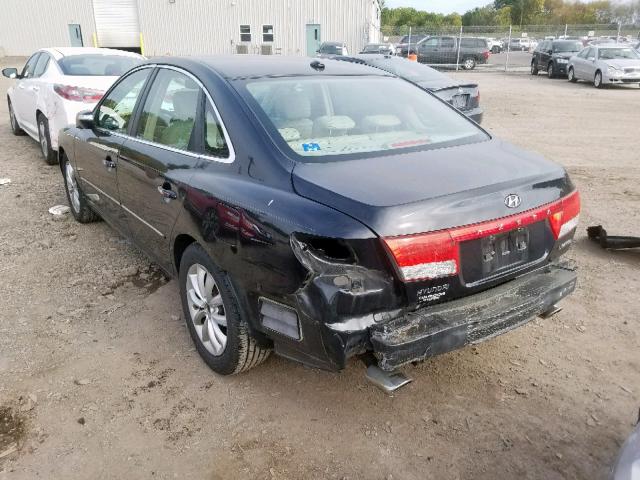 KMHFC46F27A233589 - 2007 HYUNDAI AZERA SE BLACK photo 3