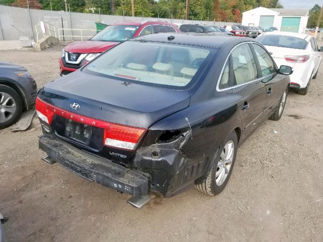 KMHFC46F27A233589 - 2007 HYUNDAI AZERA SE BLACK photo 4