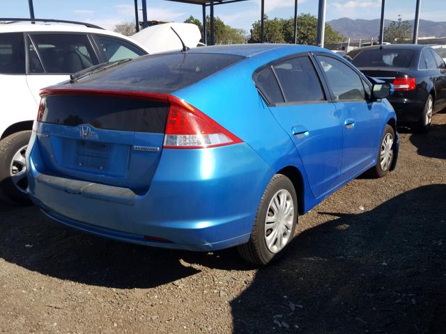 JHMZE2H51AS013879 - 2010 HONDA INSIGHT LX BLUE photo 4