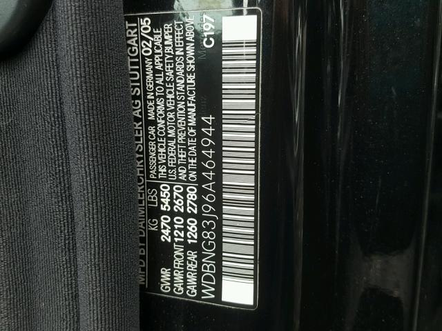 WDBNG83J96A464944 - 2006 MERCEDES-BENZ S 430 4MAT BLACK photo 10