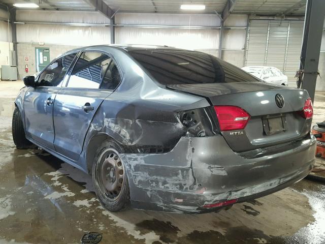 3VW2K7AJ4CM335814 - 2012 VOLKSWAGEN JETTA BASE Գրաֆիտ լուսանկար 3