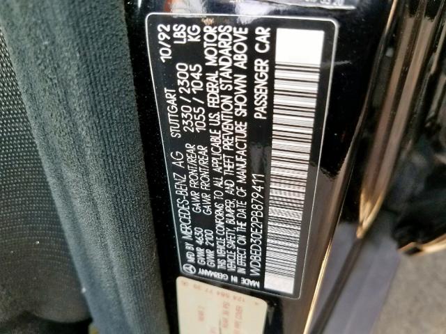 WDBED30E2PB879411 - 1993 MERCEDES-BENZ 300 E 4MAT BLACK photo 10