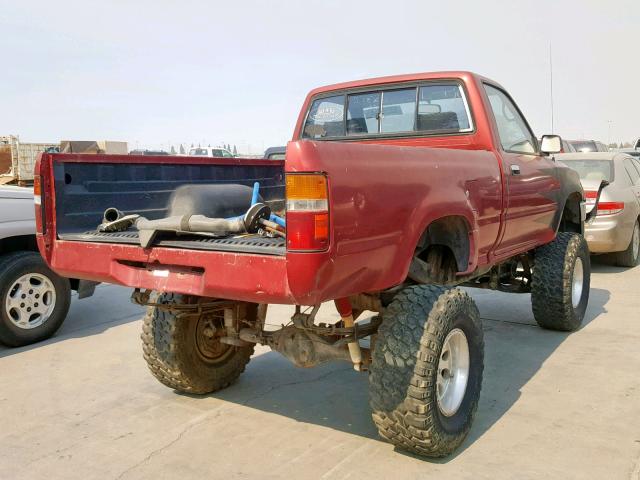 4TARN01P4RZ201926 - 1994 TOYOTA PICKUP 1/2 RED photo 4