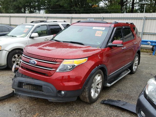 1FM5K7F92DGC67891 - 2013 FORD EXPLORER L RED photo 2