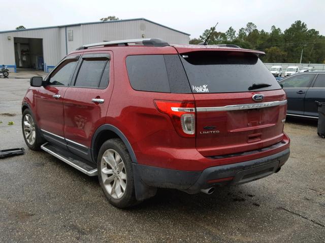 1FM5K7F92DGC67891 - 2013 FORD EXPLORER L RED photo 3