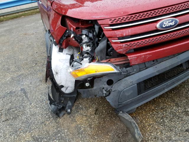 1FM5K7F92DGC67891 - 2013 FORD EXPLORER L RED photo 9