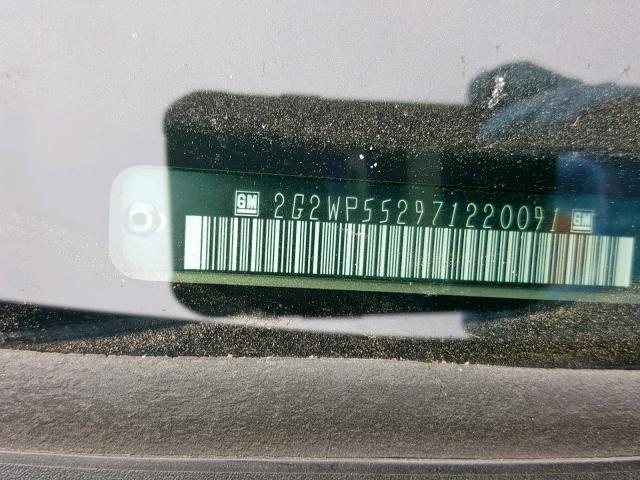 2G2WP552971220091 - 2007 PONTIAC GRAND PRIX BEIGE photo 10