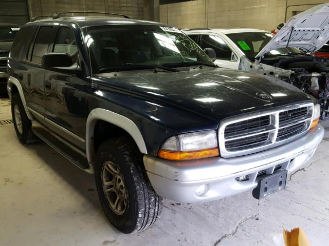 1B4HS58N52F143212 - 2002 DODGE DURANGO SL BLUE photo 1