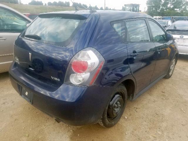 5Y2SP67899Z473018 - 2009 PONTIAC VIBE BLUE photo 4