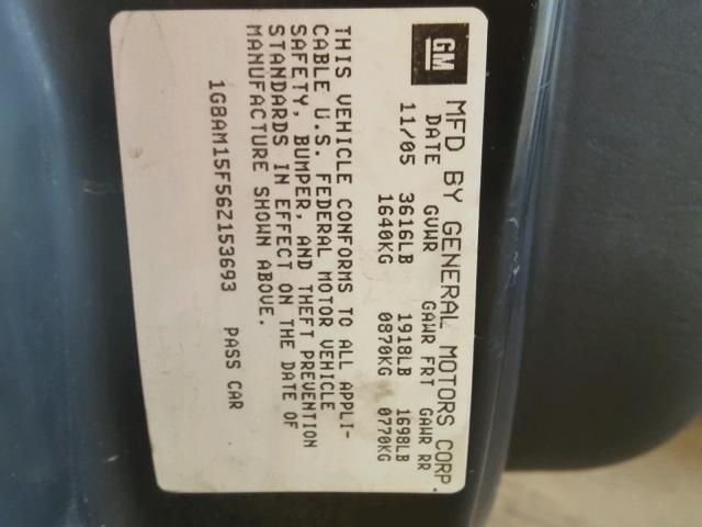 1G8AM15F56Z153693 - 2006 SATURN ION LEVEL SILVER photo 10