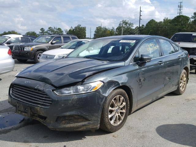 3FA6P0G71FR251813 - 2015 FORD FUSION S GREEN photo 2