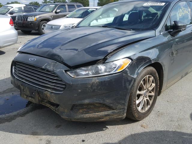 3FA6P0G71FR251813 - 2015 FORD FUSION S GREEN photo 9