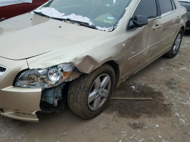 1G1ZG57B48F191334 - 2008 CHEVROLET MALIBU LS თაფლისფერი ფოტო 9