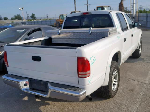 1D7HL48K84S690975 - 2004 DODGE DAKOTA QUA WHITE photo 4