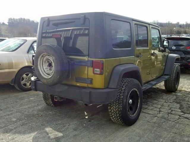 1J8GA59137L136600 - 2007 JEEP WRANGLER S GREEN photo 4