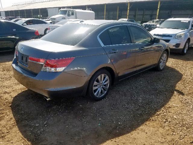 1HGCP2F8XBA107380 - 2011 HONDA ACCORD EXL GRAY photo 4