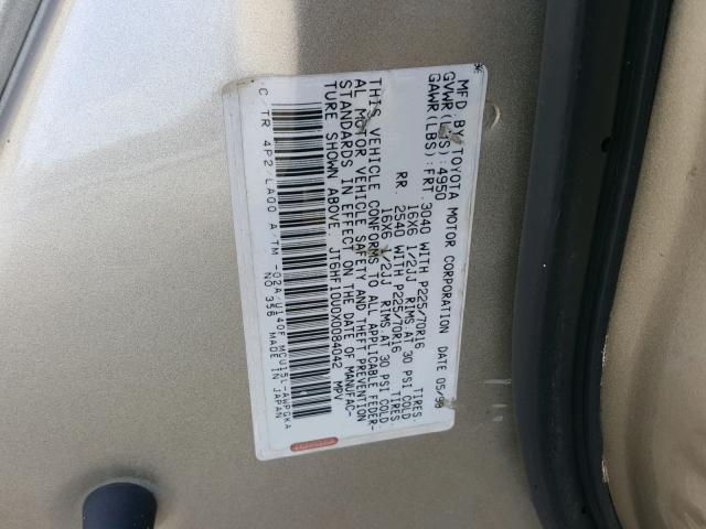 JT6HF10U0X0084042 - 1999 LEXUS RX 300 TAN photo 10