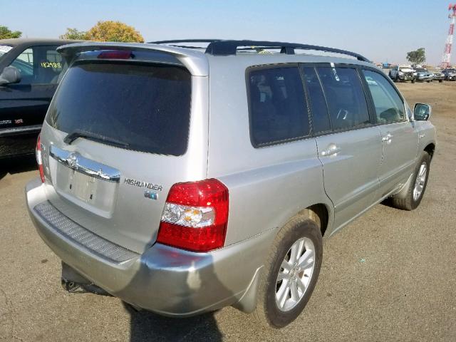 JTEEW21A660014710 - 2006 TOYOTA HIGHLANDER SILVER photo 4