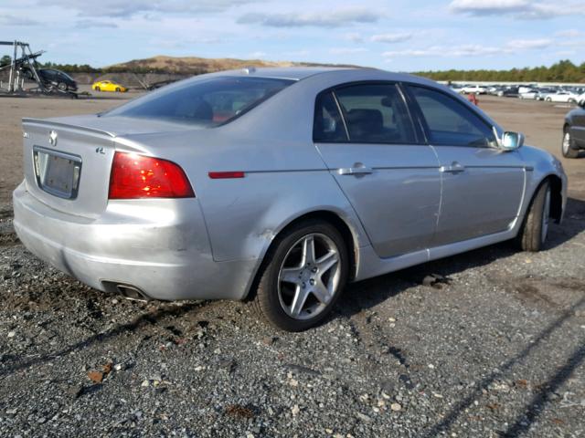 19UUA66285A008845 - 2005 ACURA TL SILVER photo 4