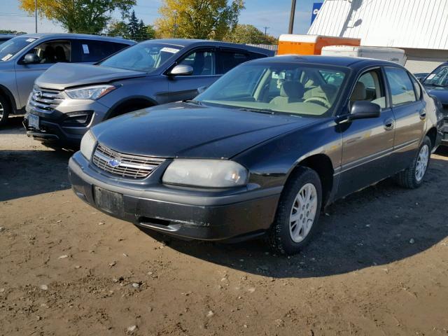 2G1WF52E249376525 - 2004 CHEVROLET IMPALA BLACK photo 2