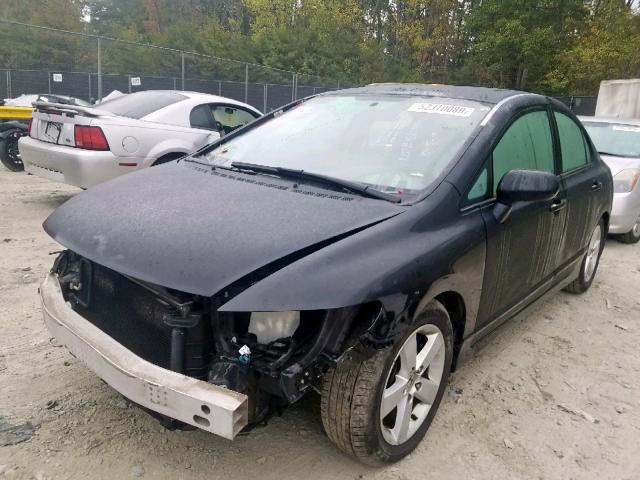 1HGFA16896L136324 - 2006 HONDA CIVIC EX BLACK photo 2