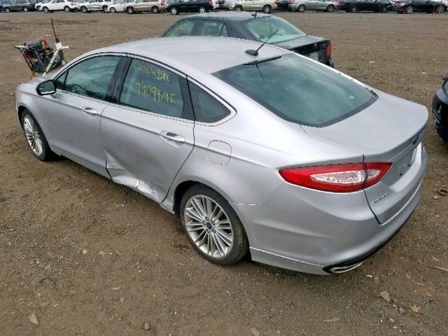 3FA6P0H95DR219654 - 2013 FORD FUSION SE GRAY photo 3