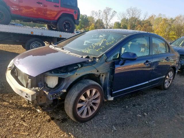 2HGFA16889H518944 - 2009 HONDA CIVIC EX BLUE photo 2