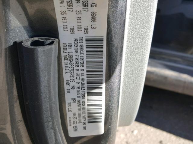 1J8HG48P07C679115 - 2007 JEEP COMMANDER Boz foto 10