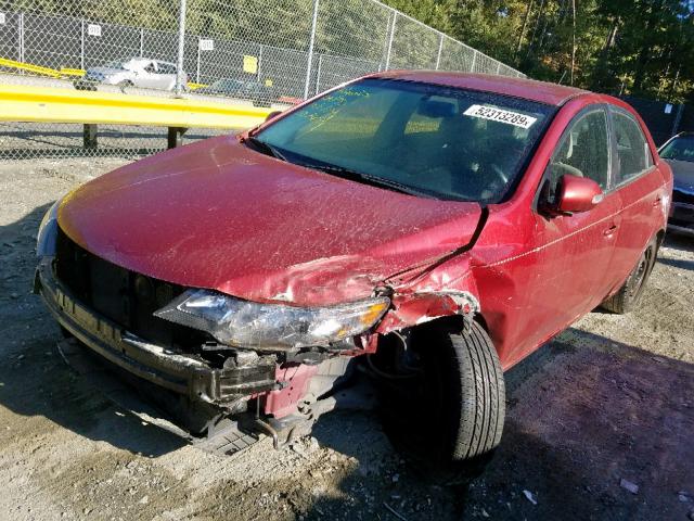 KNAFU4A21A5246787 - 2010 KIA FORTE EX RED photo 2