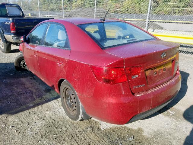 KNAFU4A21A5246787 - 2010 KIA FORTE EX RED photo 3