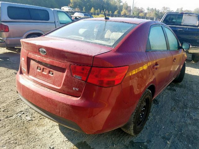 KNAFU4A21A5246787 - 2010 KIA FORTE EX RED photo 4