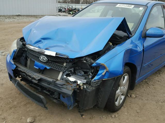 KNAFE122385010596 - 2008 KIA SPECTRA EX BLUE photo 9