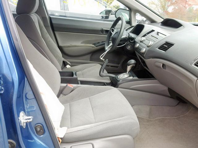 2HGFA16309H356991 - 2009 HONDA CIVIC VP BLUE photo 5