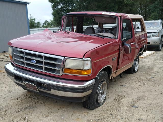 1FMEU15H3SLA86836 - 1995 FORD BRONCO U10 RED photo 2