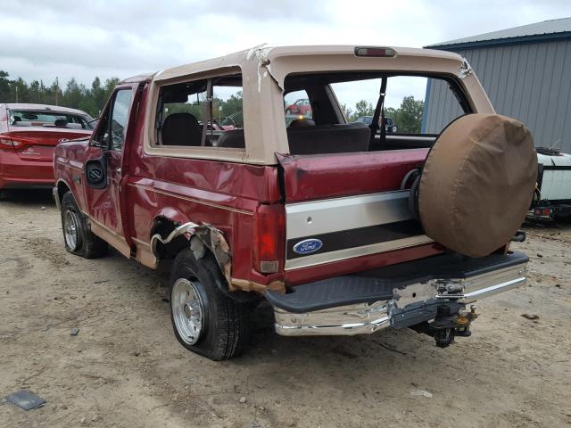 1FMEU15H3SLA86836 - 1995 FORD BRONCO U10 RED photo 3