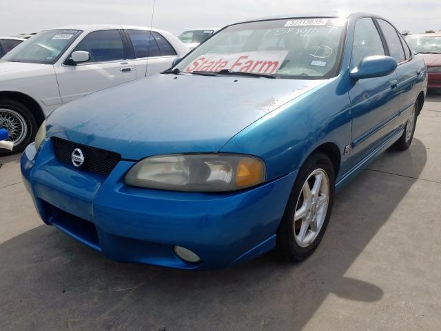 3N1AB51A33L736301 - 2003 NISSAN SENTRA SE- TEAL photo 2