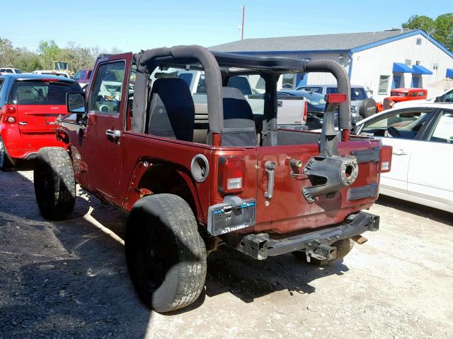 1J4FA54108L605213 - 2008 JEEP WRANGLER S MAROON photo 3