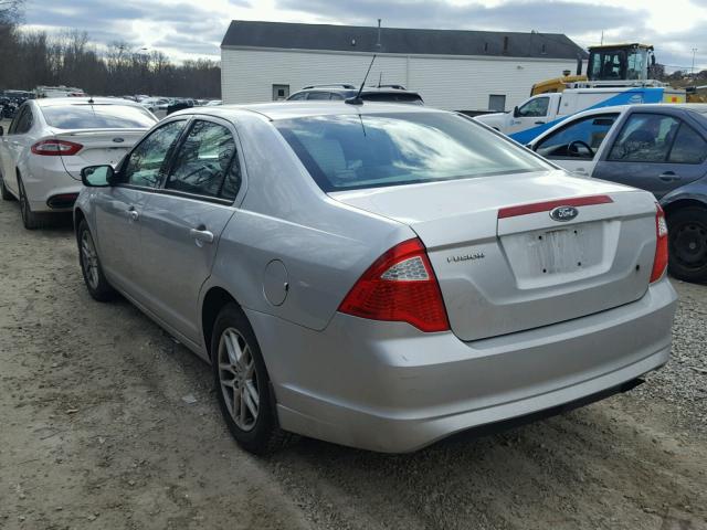 3FAHP0GA7CR117923 - 2012 FORD FUSION S SILVER photo 3