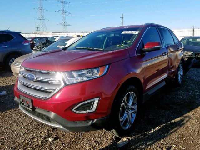 2FMPK4K80GBB44347 - 2016 FORD EDGE TITAN RED photo 2