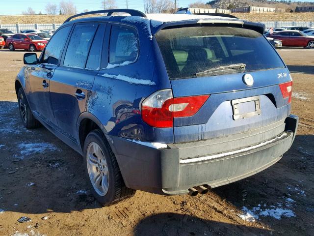 WBXPA93474WA61806 - 2004 BMW X3 3.0I BLUE photo 3