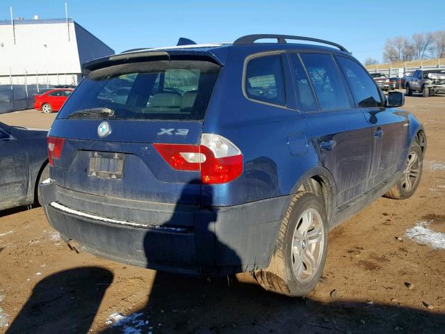 WBXPA93474WA61806 - 2004 BMW X3 3.0I BLUE photo 4