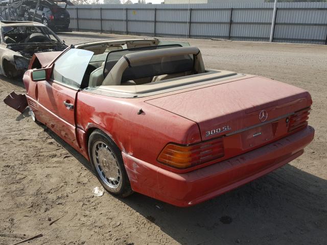 WDBFA61EXLF013293 - 1990 MERCEDES-BENZ 300 SL RED photo 3